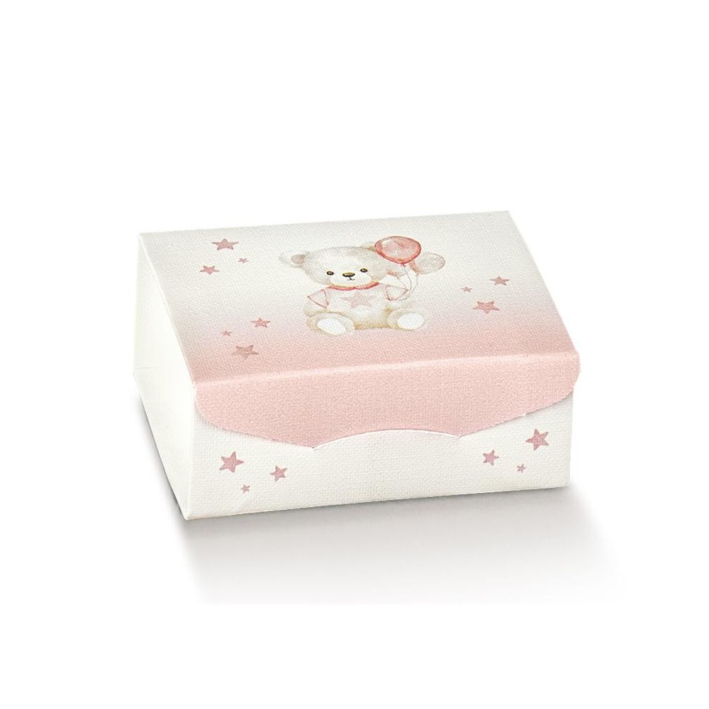 SCATOLA CARTONCINO 70X70X30 ORSETTO ROSA